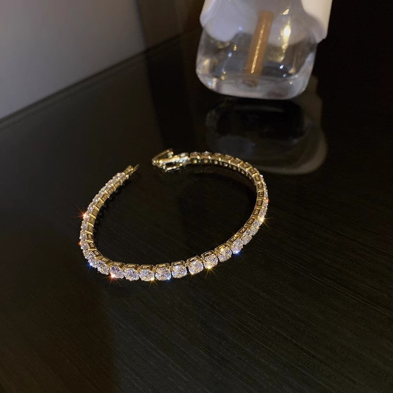 Fashion Jewelry Zircon Geometric Square Bracelet Fashion Elegant Heart Bracelet Internet Celebrity Light Luxury