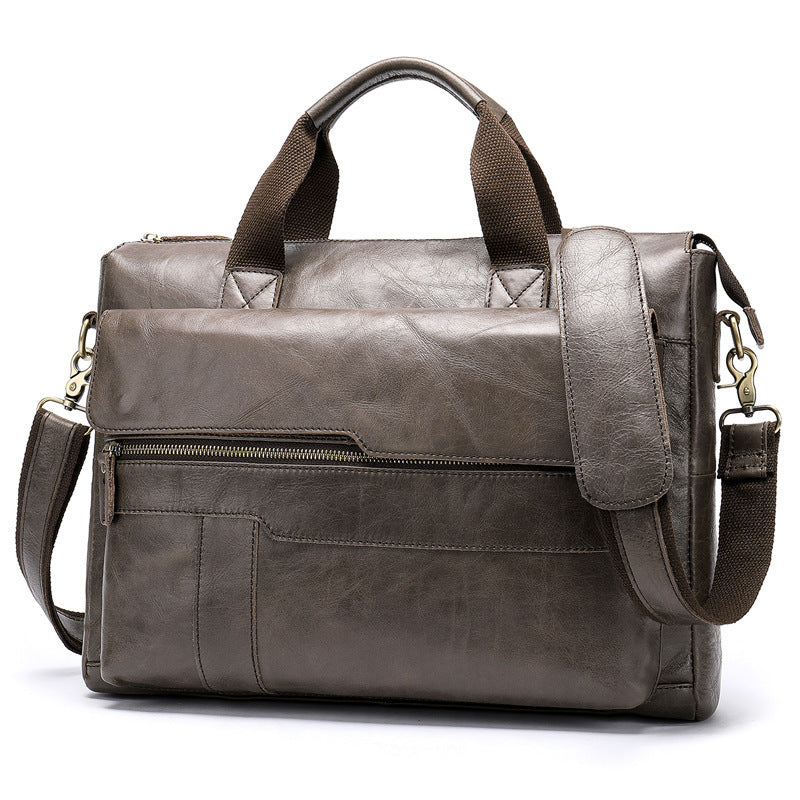 Nova Jewel Signature Cowhide Laptop Bag - Professional Men's Leather Bag