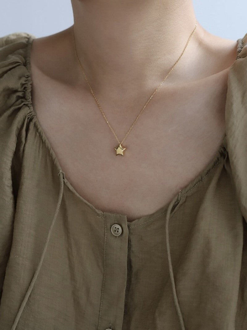 Simple Titanium Steel 18K Gold Plating Non-fading Necklace