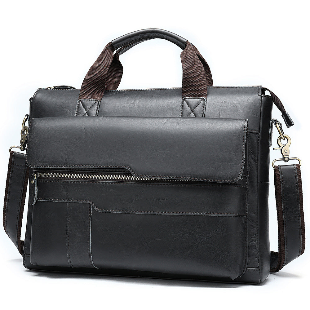 Nova Jewel Signature Cowhide Laptop Bag - Professional Men's Leather Bag