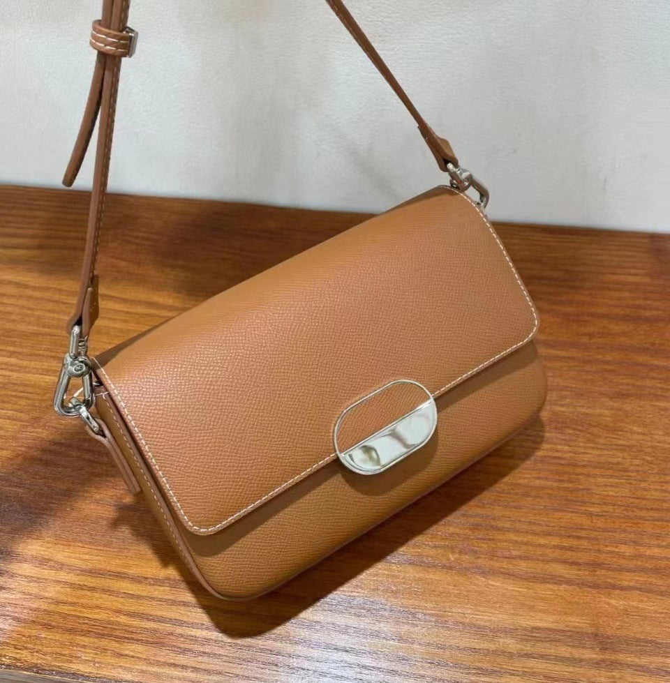 Blossom Cowhide Shoulder Bag - Elegant Leather Bag for Women