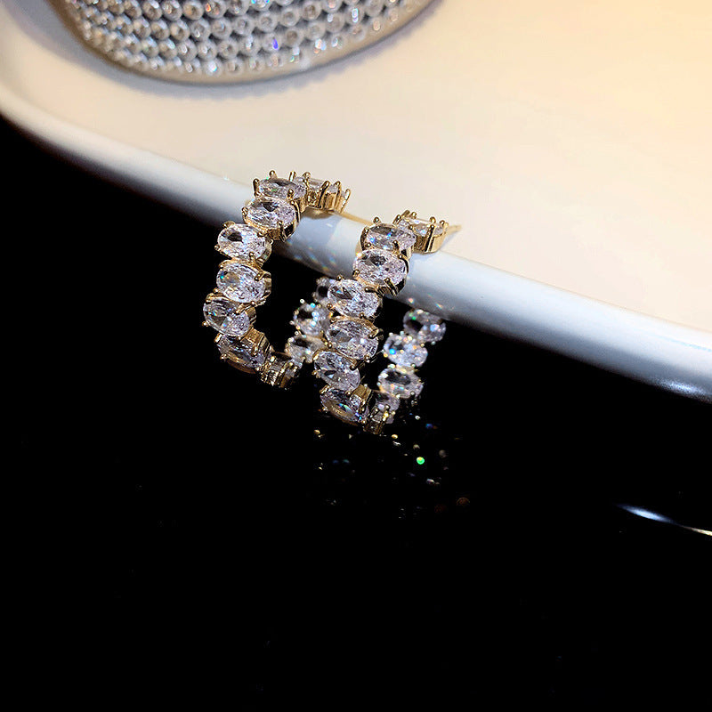 Earring Needle Cool High-end Elegant Fashion Avant-garde Super Flash
