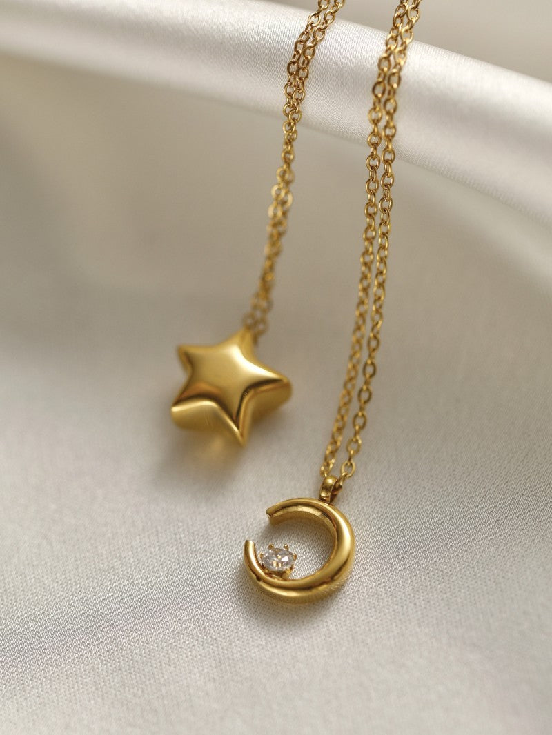 Simple Titanium Steel 18K Gold Plating Non-fading Necklace