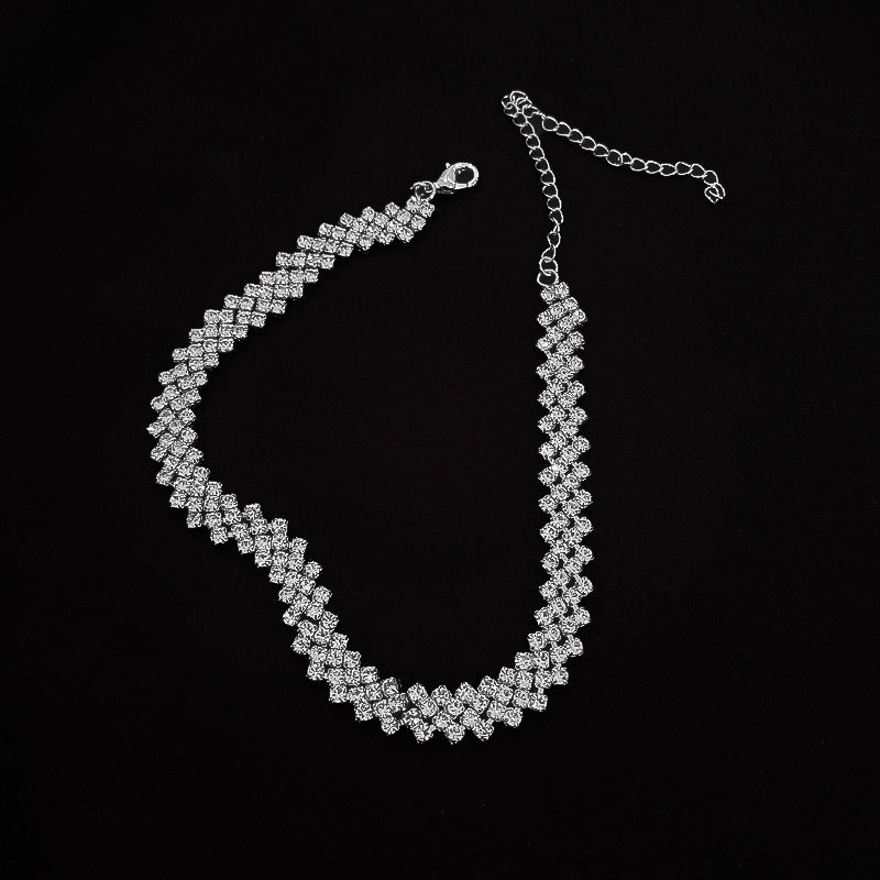 Simple Full Diamond Necklace Choker