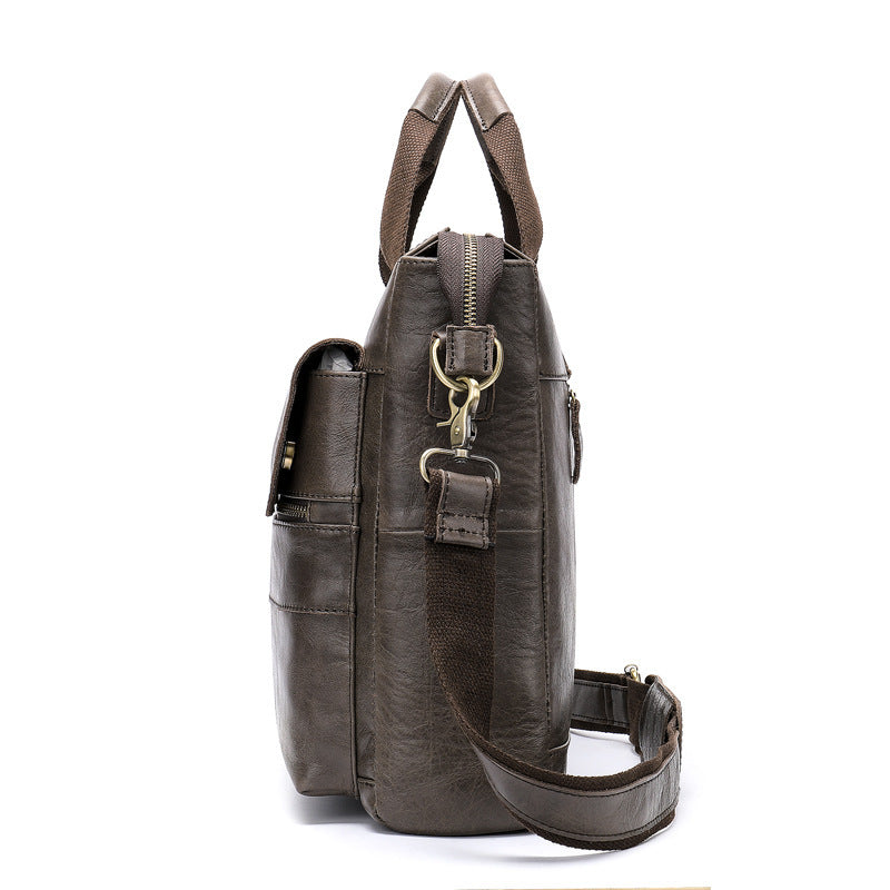 Nova Jewel Signature Cowhide Laptop Bag - Professional Men's Leather Bag
