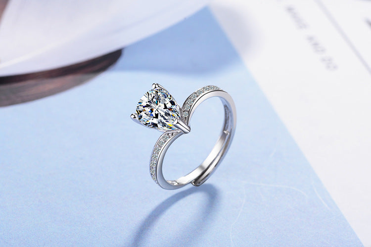 S925 Silver Special-interest Design Simple Zircon Ring