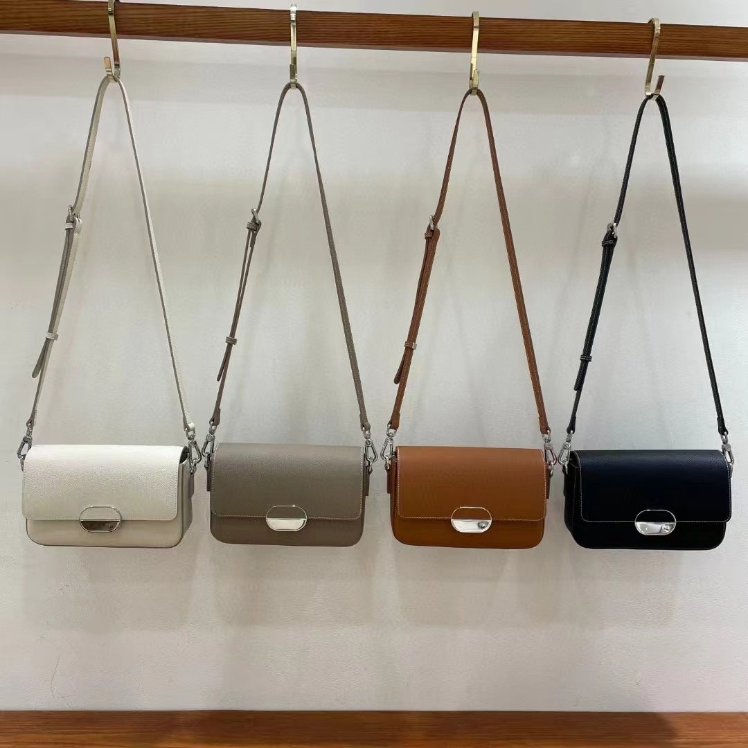 Blossom Cowhide Shoulder Bag - Elegant Leather Bag for Women
