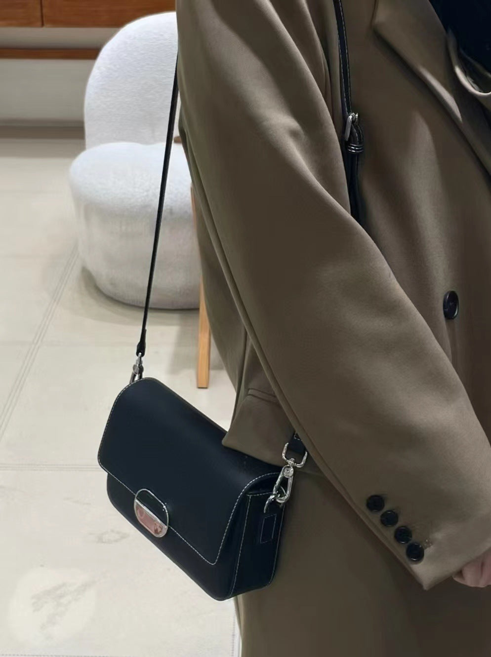 Blossom Cowhide Shoulder Bag - Elegant Leather Bag for Women