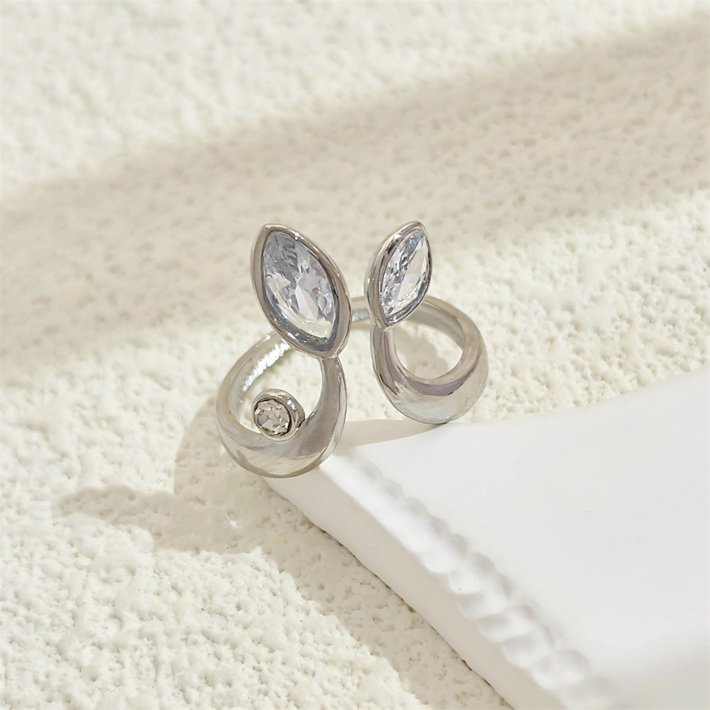 18K Gold Stainless Steel Ring Non-fading Adjustable Opening