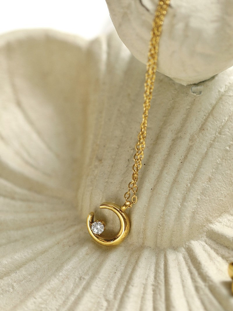 Simple Titanium Steel 18K Gold Plating Non-fading Necklace