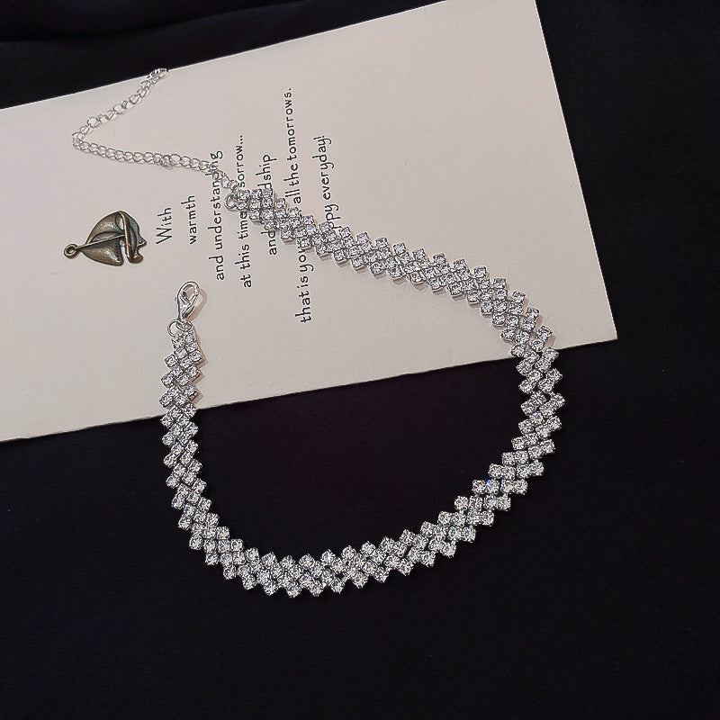 Simple Full Diamond Necklace Choker