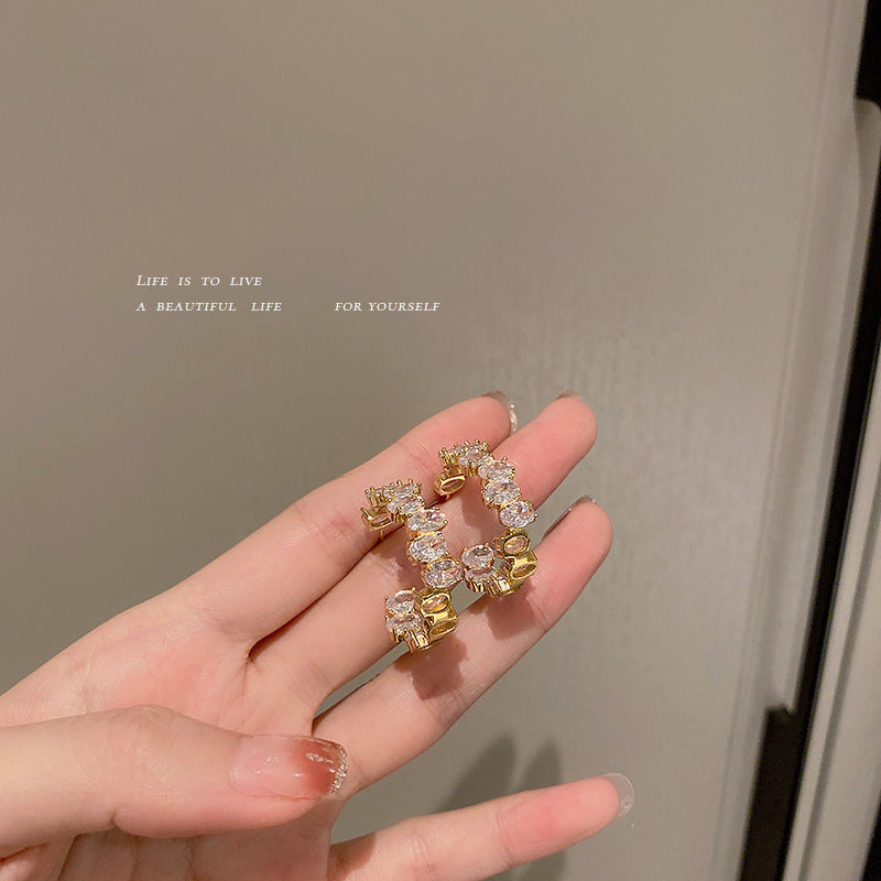 Earring Needle Cool High-end Elegant Fashion Avant-garde Super Flash