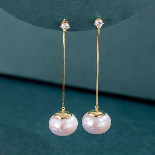 South Korea New Sterling Silver Needle Pearl Earrings