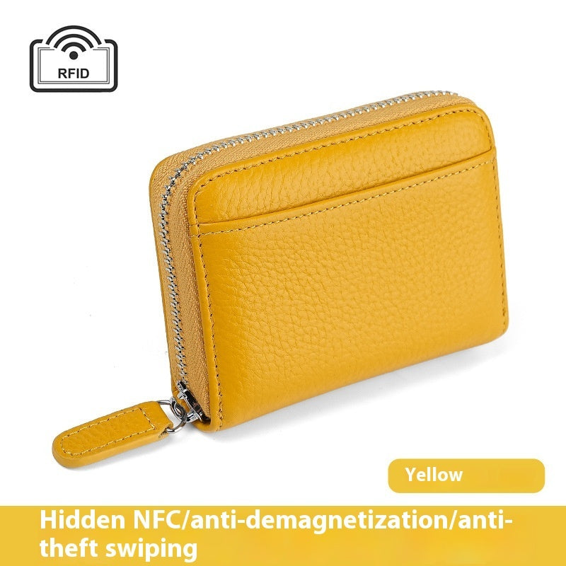 Nova Jewel RFID Genuine Leather Card Wallet - Coin and Credit Card Holder