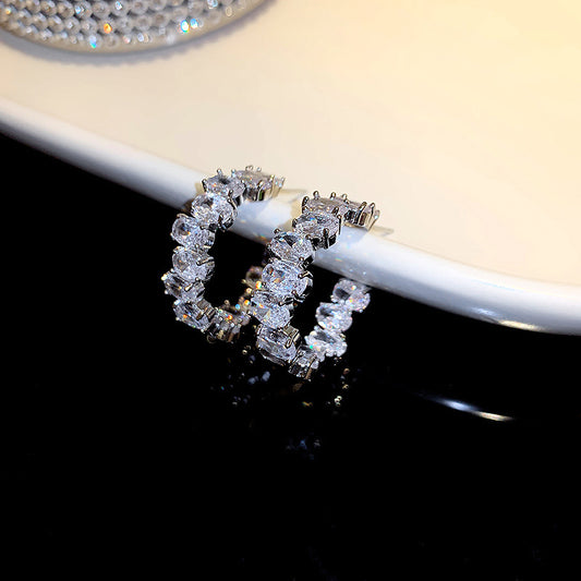 Earring Needle Cool High-end Elegant Fashion Avant-garde Super Flash