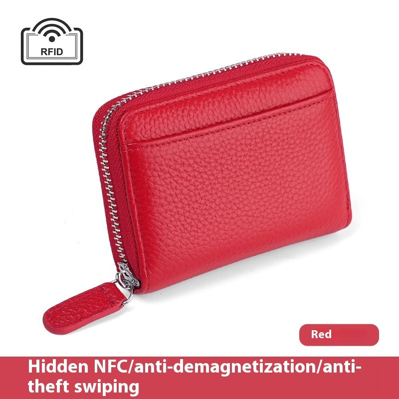 Nova Jewel RFID Genuine Leather Card Wallet - Coin and Credit Card Holder