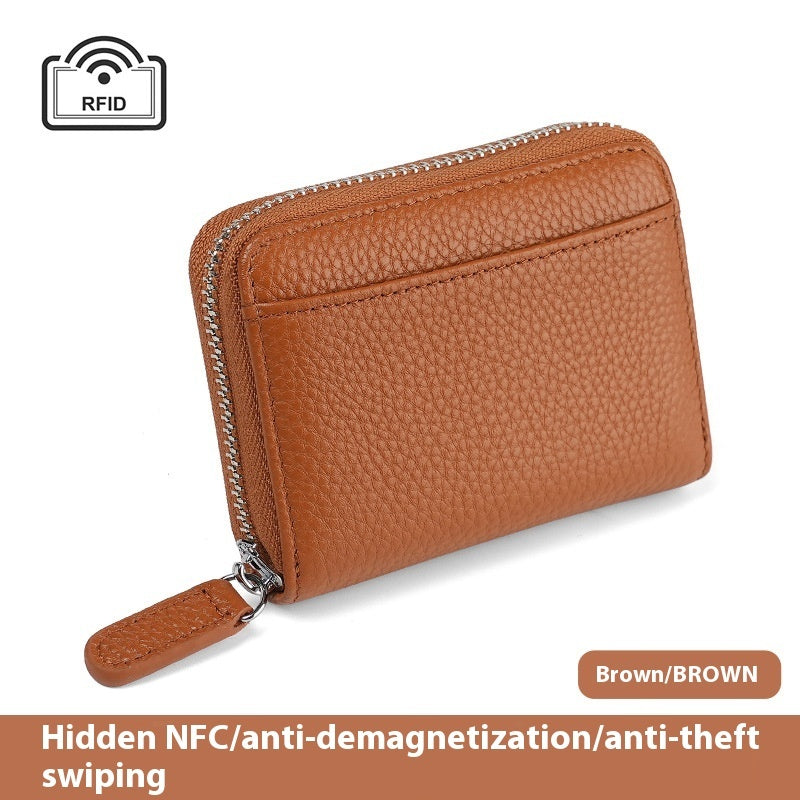 Nova Jewel RFID Genuine Leather Card Wallet - Coin and Credit Card Holder