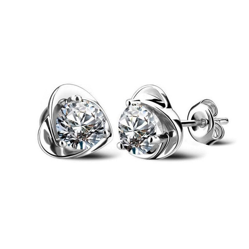 S925 Silver Needle Personality Flower Earrings   Non-fading Earline