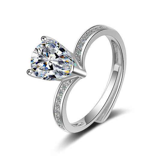 S925 Silver Special-interest Design Simple Zircon Ring