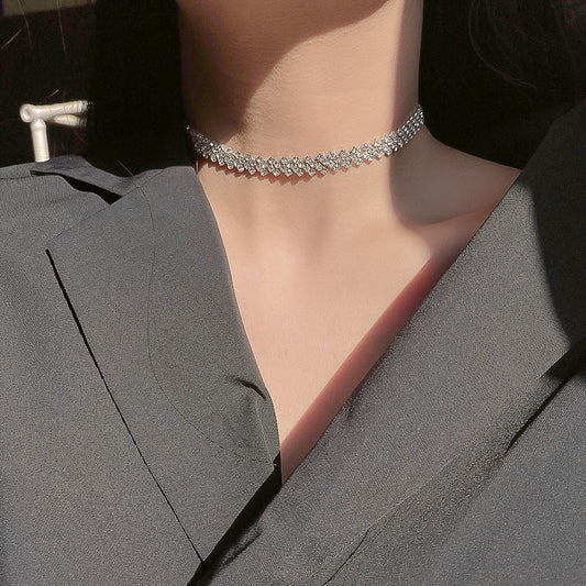 Simple Full Diamond Necklace Choker